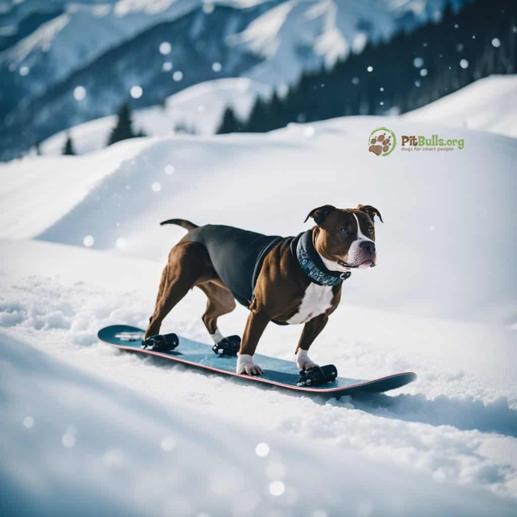 pitbull snowboarding slow